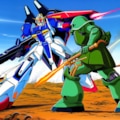 V4,5 ガンダムVSザク　戦闘風景　レトロアート 4枚目