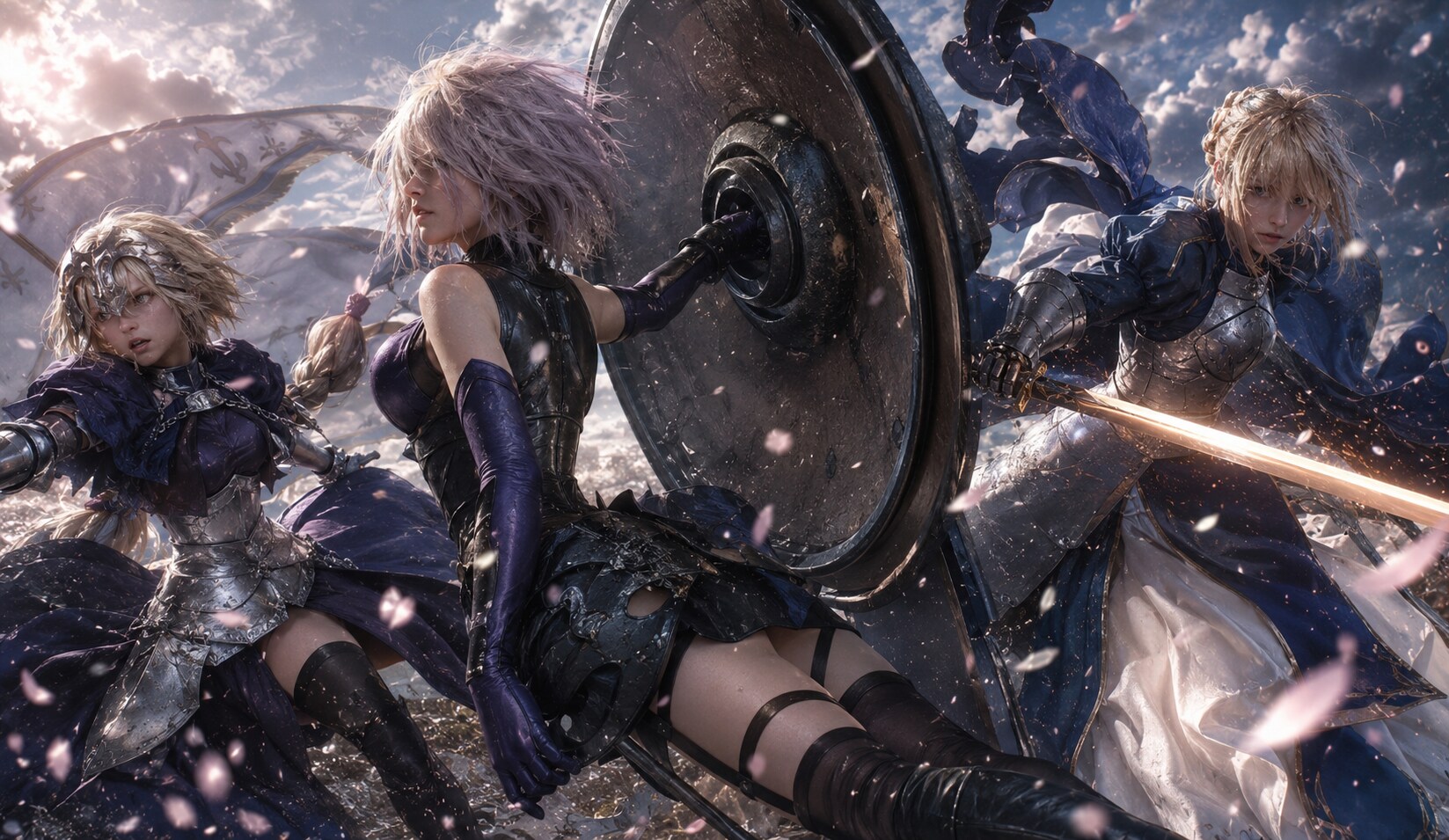 アルトリア・ペンドラゴン、マシュ・キリエライト、ジャンヌ・ダルク