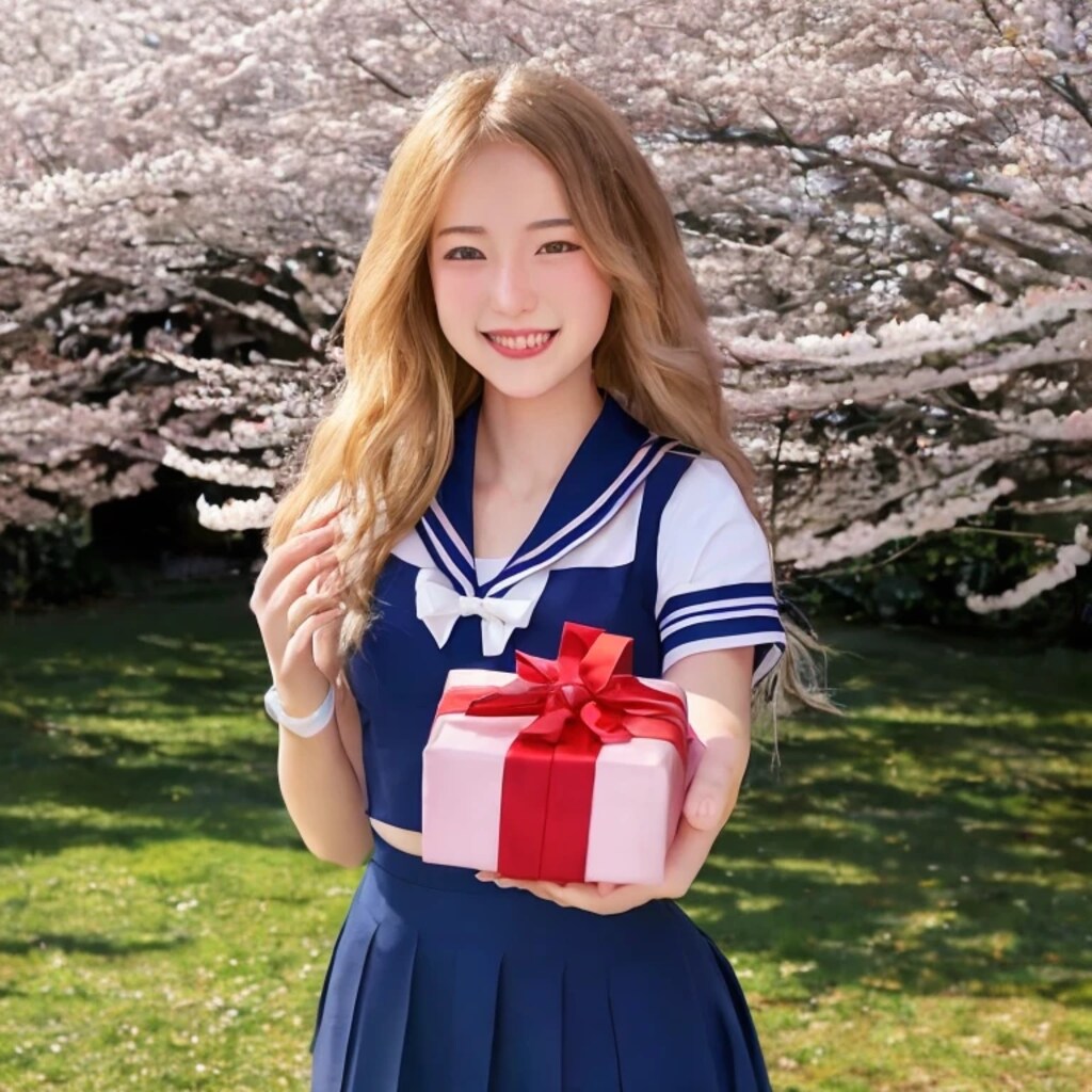 金髪ロングでセーラー服の美女