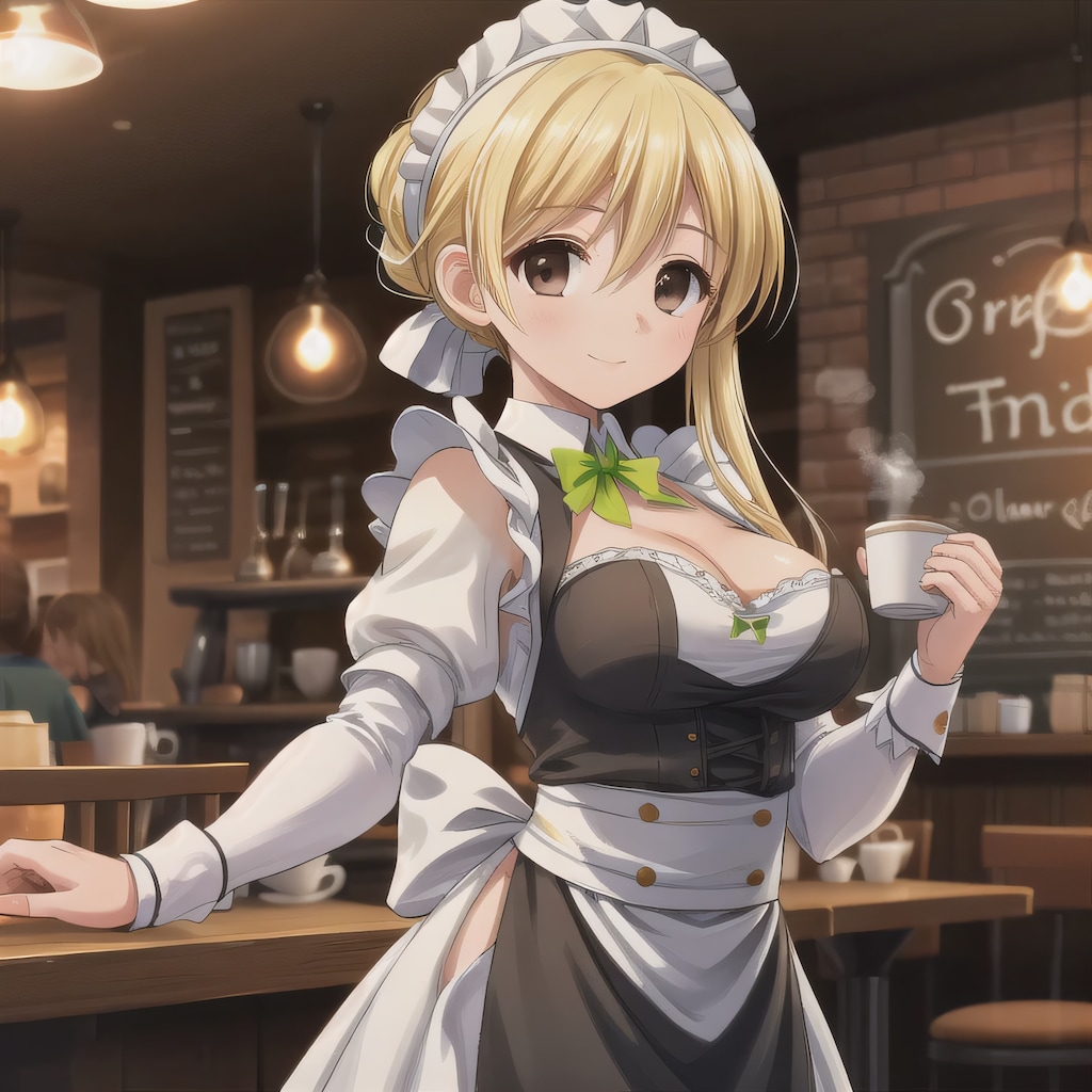 金髪ロングでカフェの少女１５