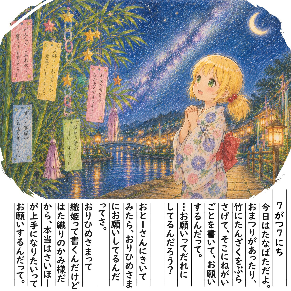 【絵日記】今日は七夕です