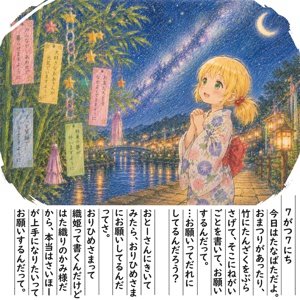 【絵日記】今日は七夕です