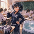 湯上がりに牛乳を飲むこなつちゃん 4枚目