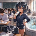 湯上がりに牛乳を飲むこなつちゃん 2枚目