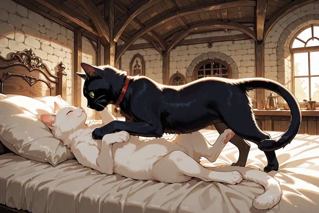 じゃれ合う猫