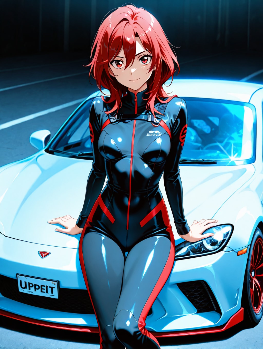 スポーツカーと美女
