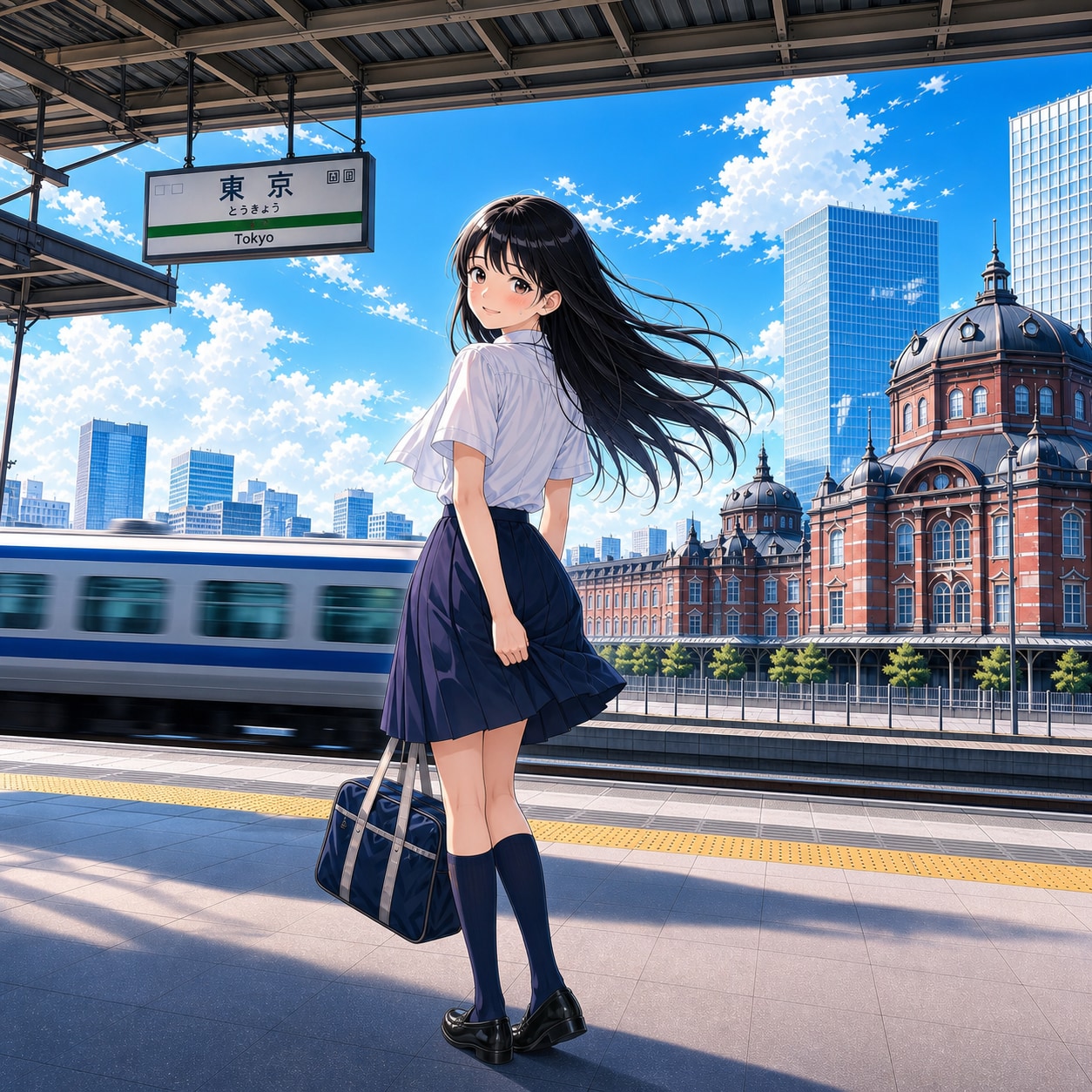 駅のホームの少女 | の人気AIイラスト・グラビア