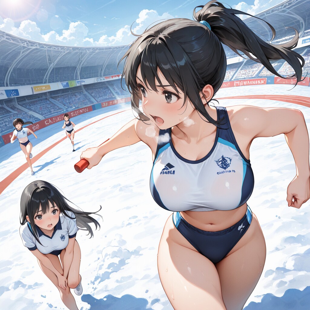 ４００m雪上リレー