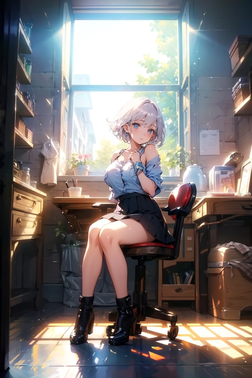 研究室で待つ彼女