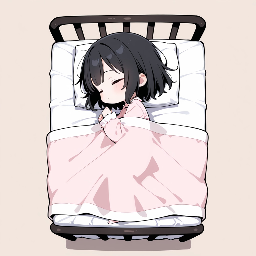 ベッドで眠る