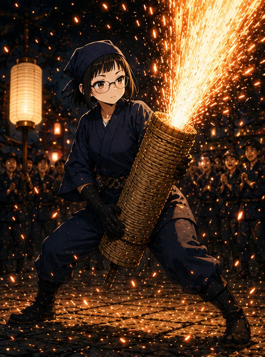 手筒花火でGo