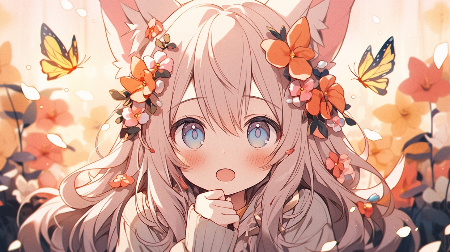 花畑で出会った蝶の秘密 | の人気AIイラスト・グラビア