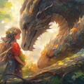 研究1「ドラゴンに額を合わせる少女」 3枚目