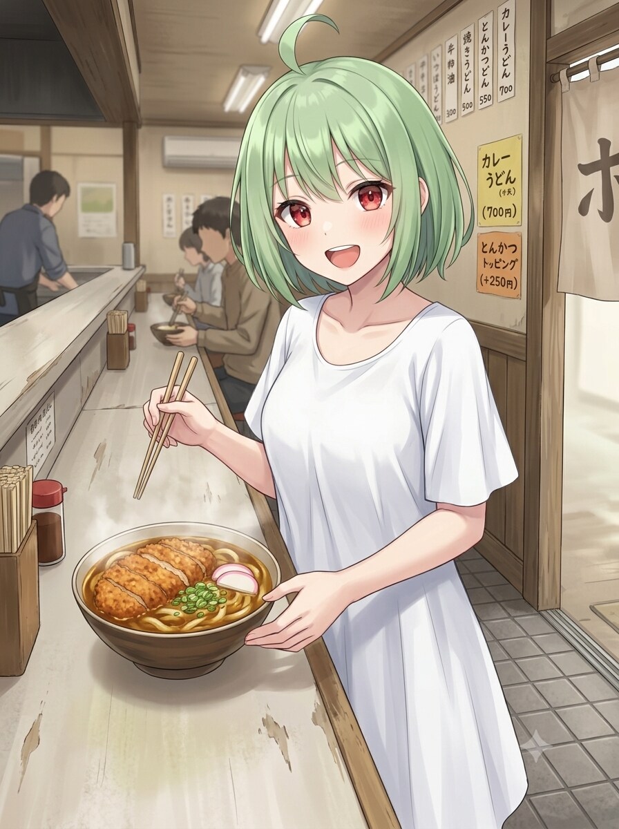 カレーうどんVS白い服
