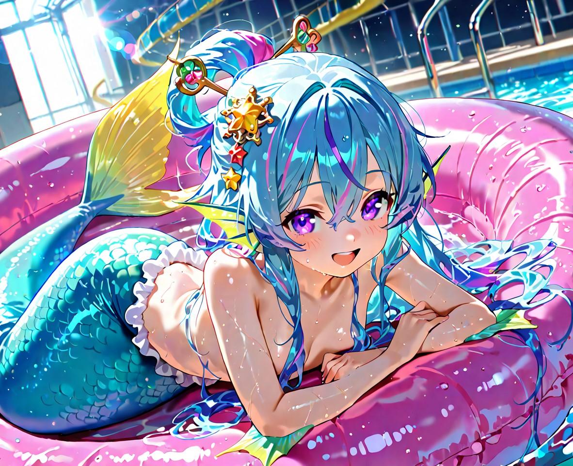 12枚）プールで遊ぶ人魚さん①