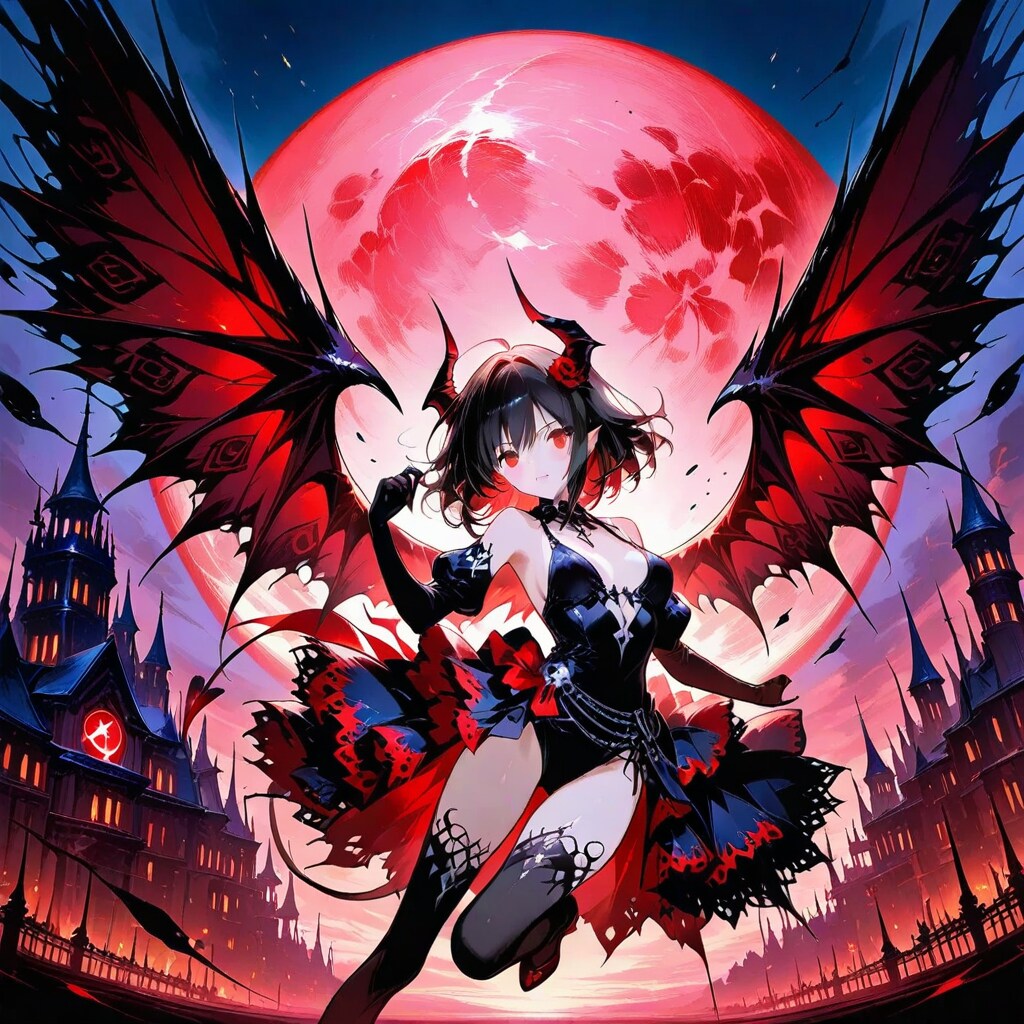 gryphonで赤い月と悪魔っ子250611