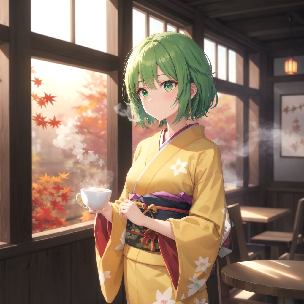 紅葉柄の着物(生成失敗) | の人気AIイラスト・グラビア