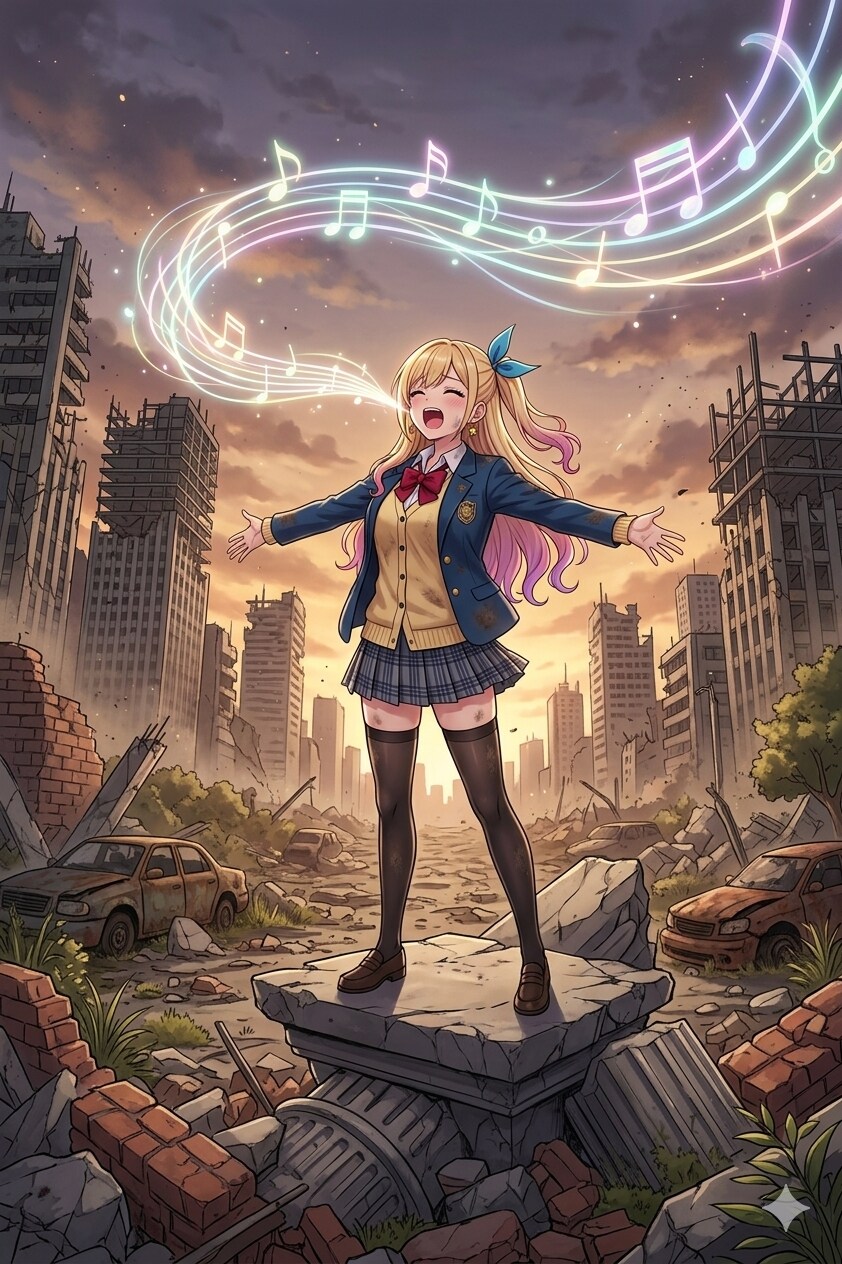 終末世界の中心で歌を歌うナミちゃん