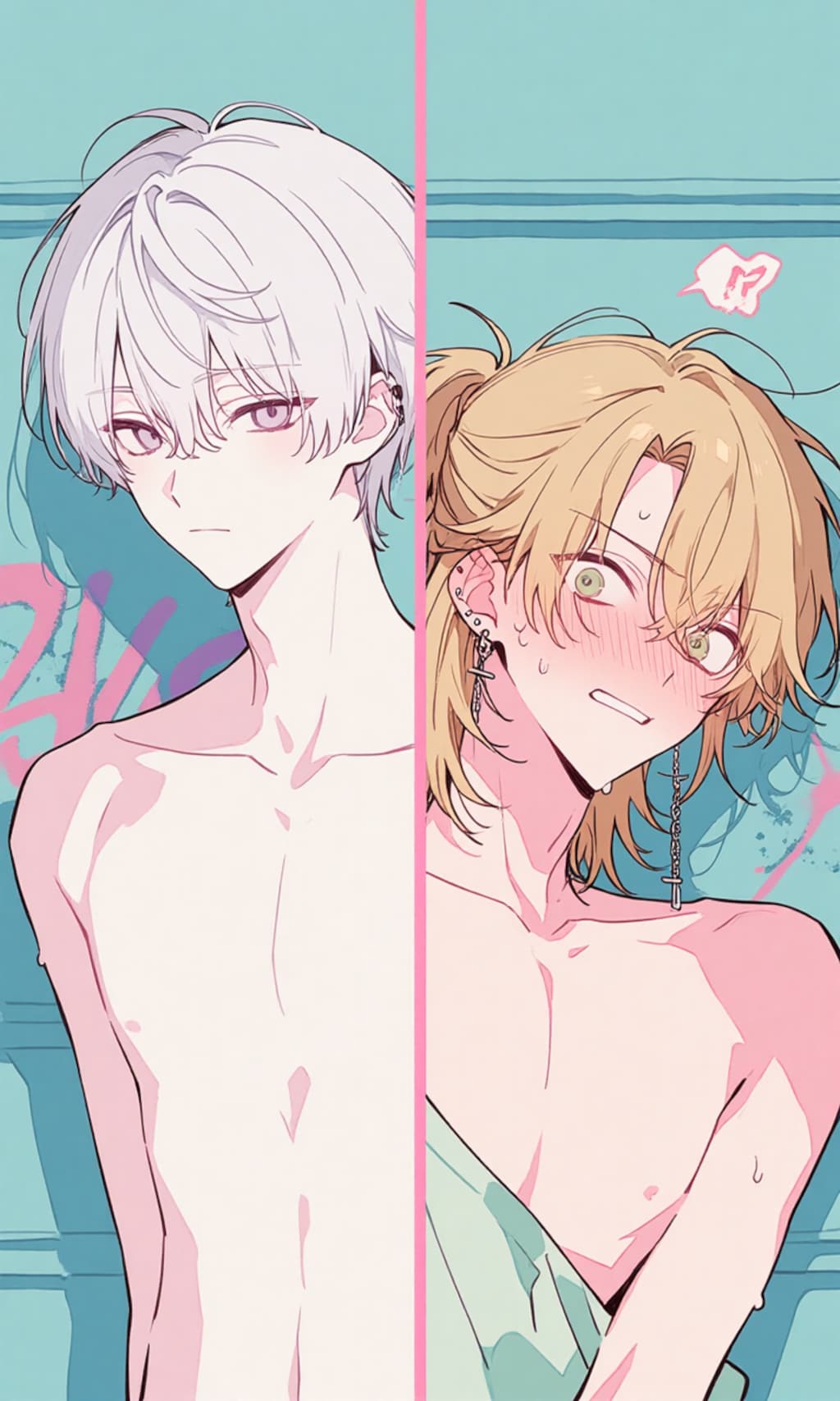 白髪男子×メス男子くん