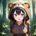 縛られ着ぐるみクマ少女 2枚目