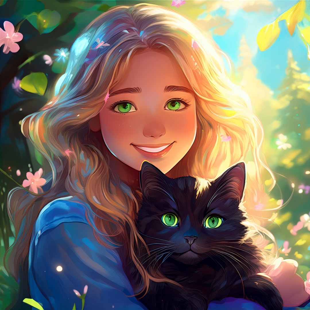 花冠の黒猫 | の人気AIイラスト・グラビア