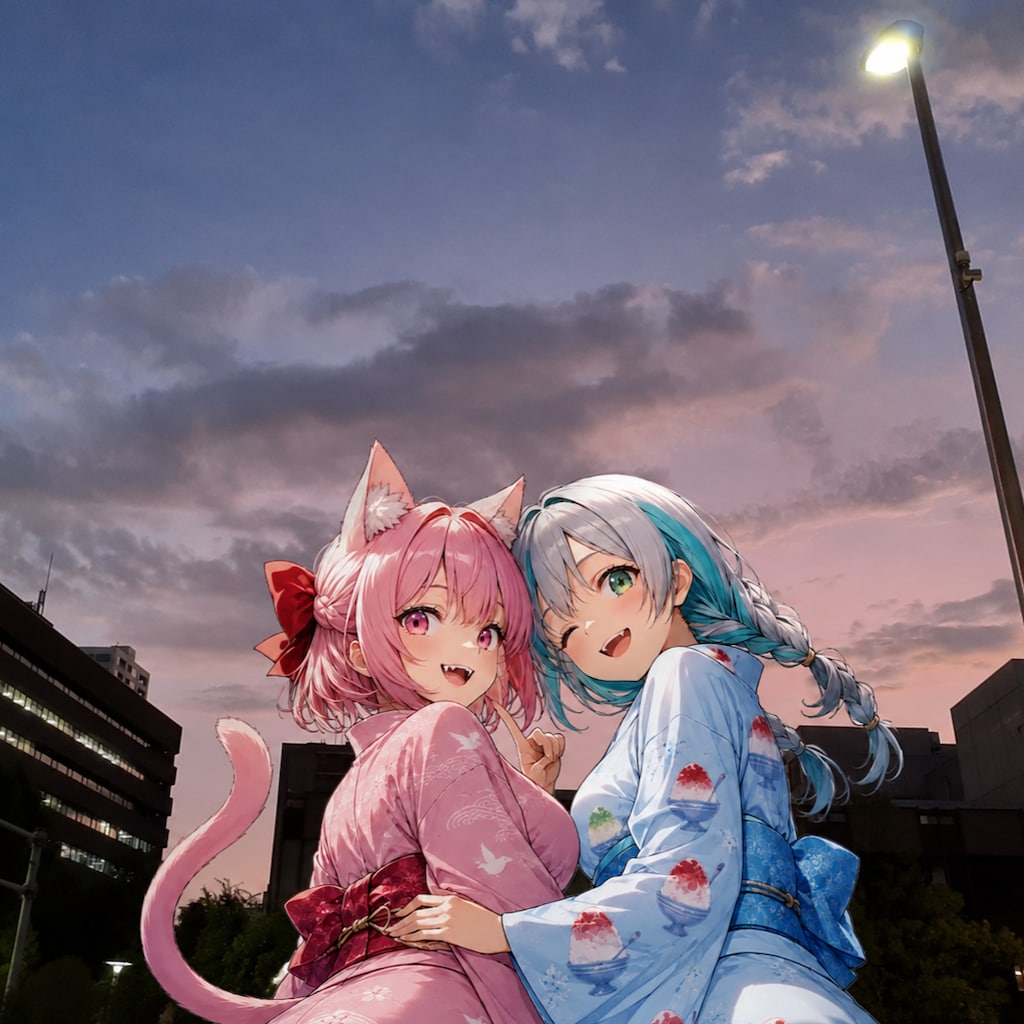 夏の夕暮れ　夜の訪れ