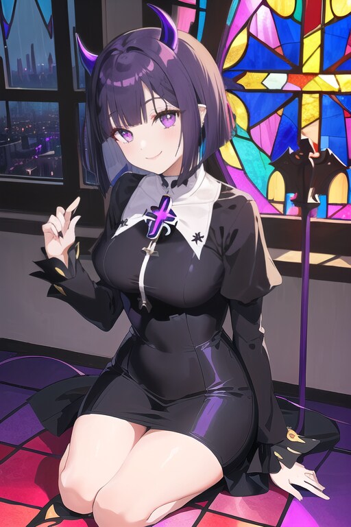 紫の悪魔神官