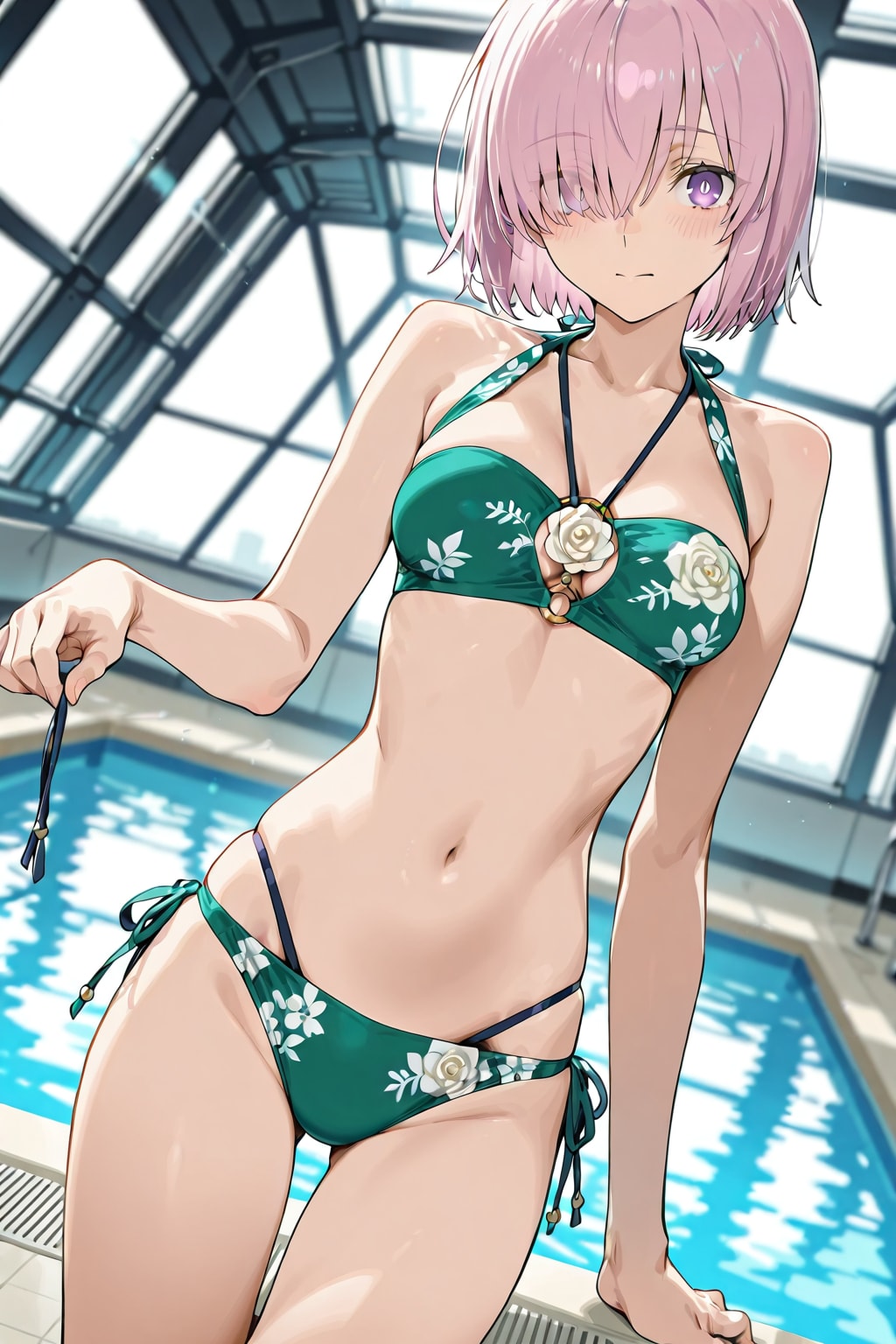 普段から水着は着なれてないので・・・少し照れちゃいますね。