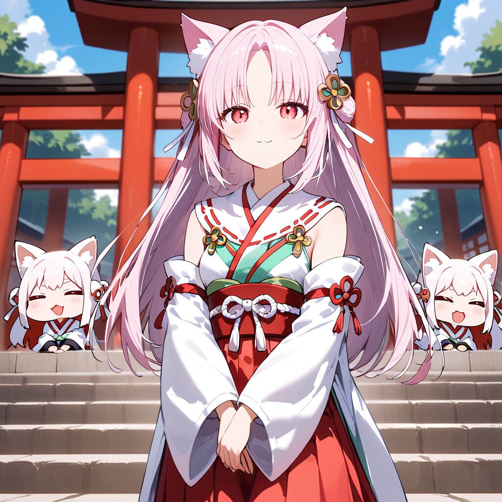 白狐巫女さん「白菊」ちゃん | の人気AIイラスト・グラビア