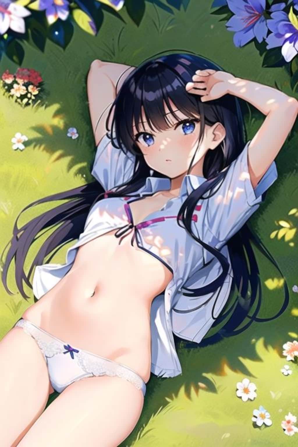 芝生の上の佐天さん