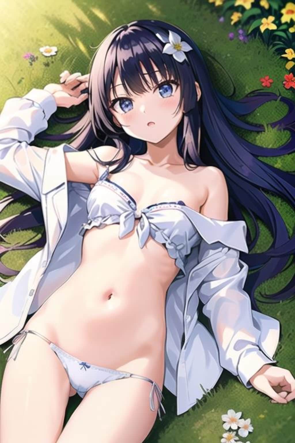 芝生の上の佐天さん
