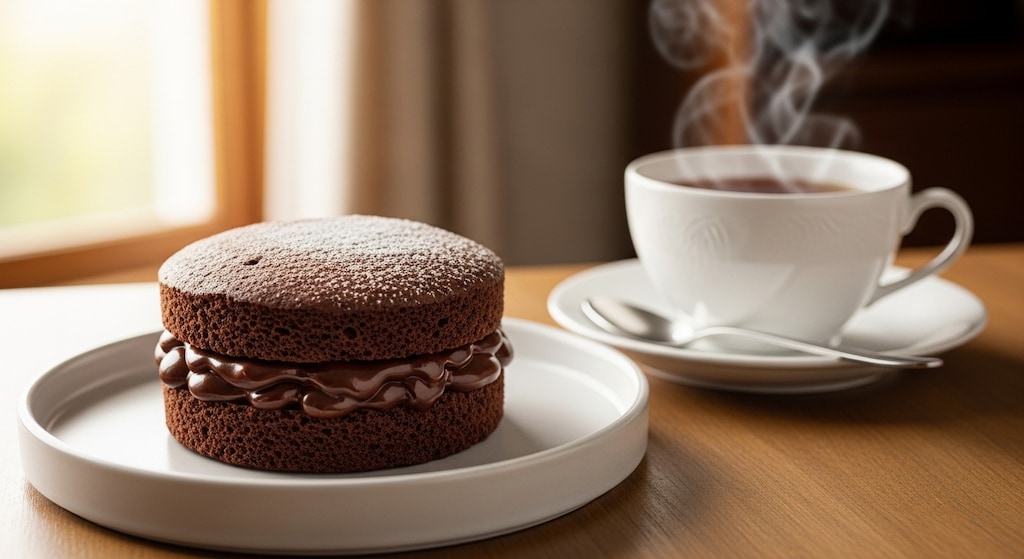 デザートのチョコレートブッセ