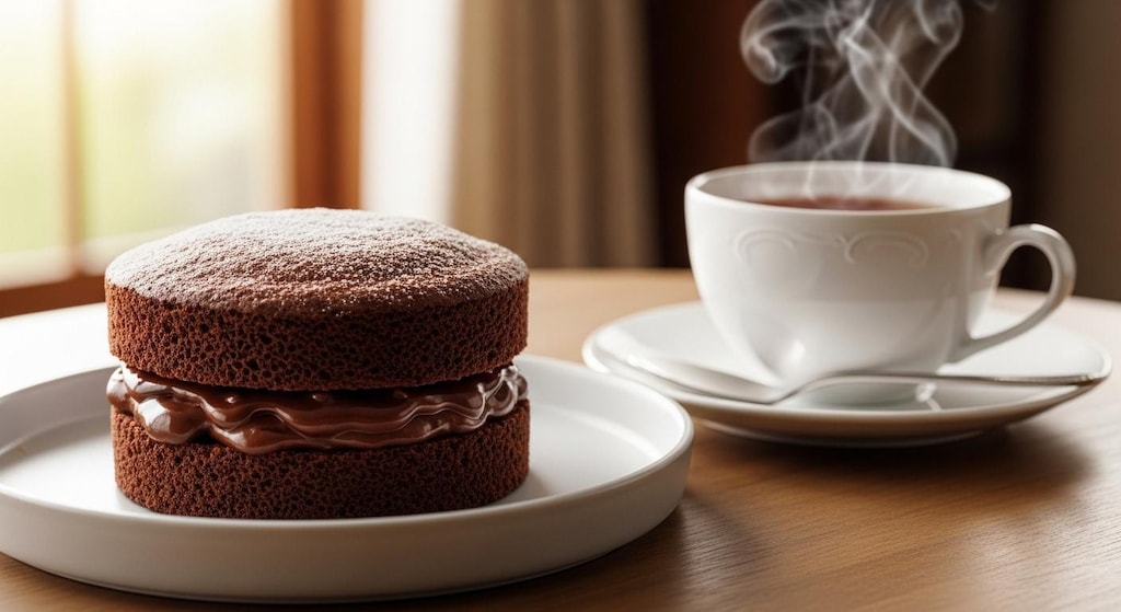 デザートのチョコレートブッセ