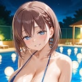 ぎりぎり収まる水着のあいちゃん 3枚目