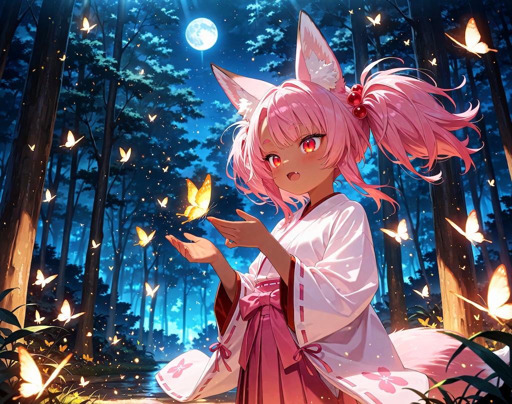 蝶々と桃狐ちゃん