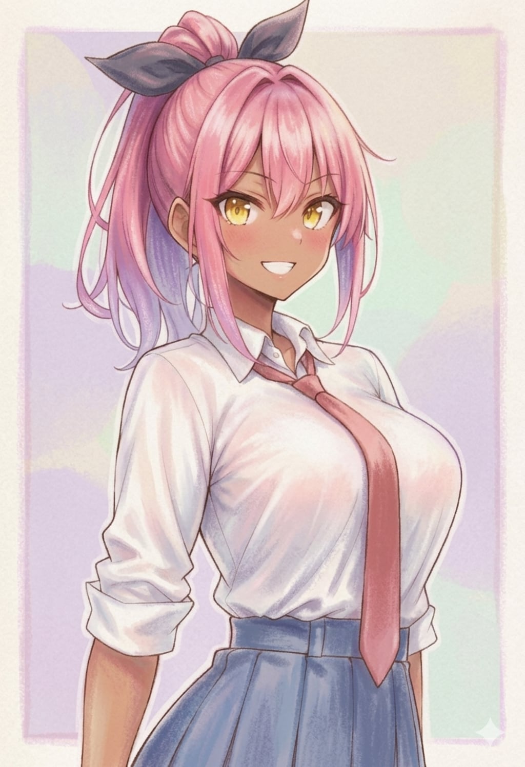 渚沙　パステル風
