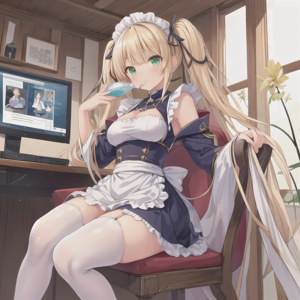 金髪ロングで漫画喫茶の少女８