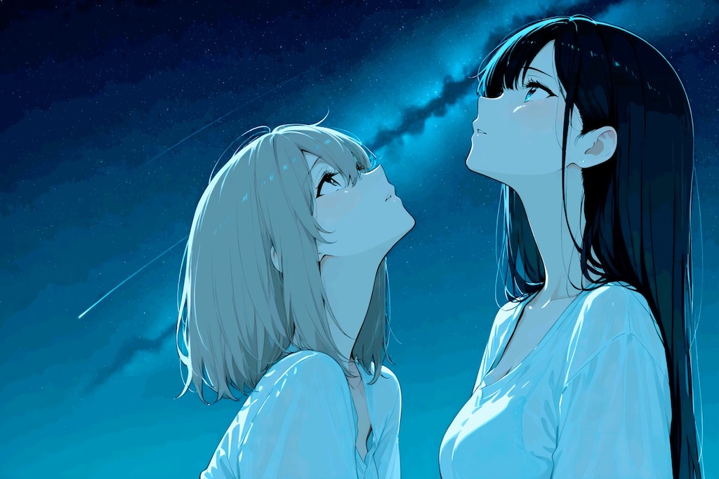 星を見上げる