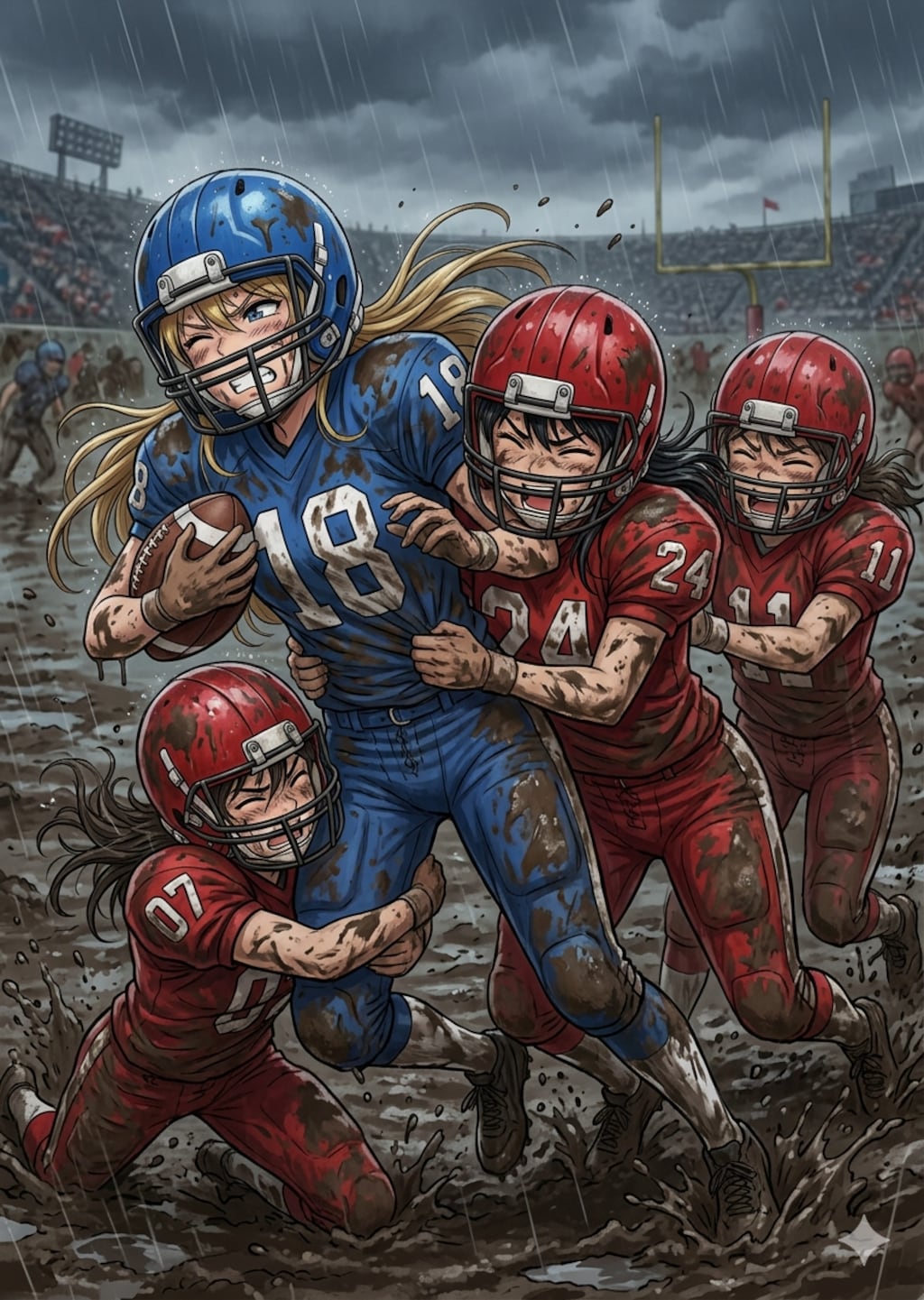 🏈泥まみれの女子アメフト 170