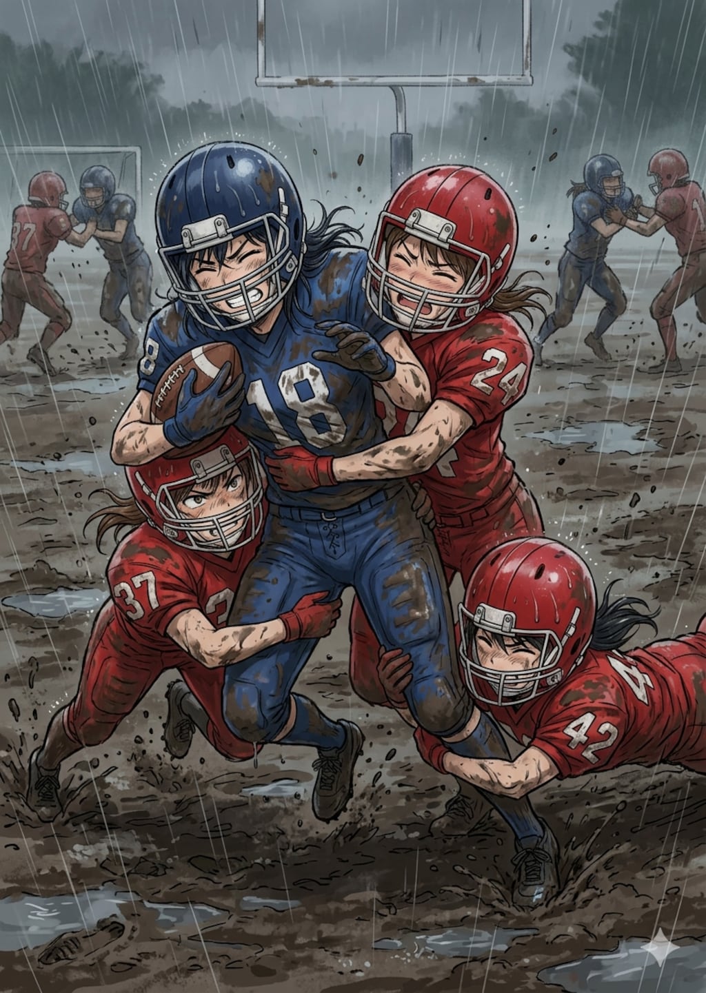 🏈泥まみれの女子アメフト 170