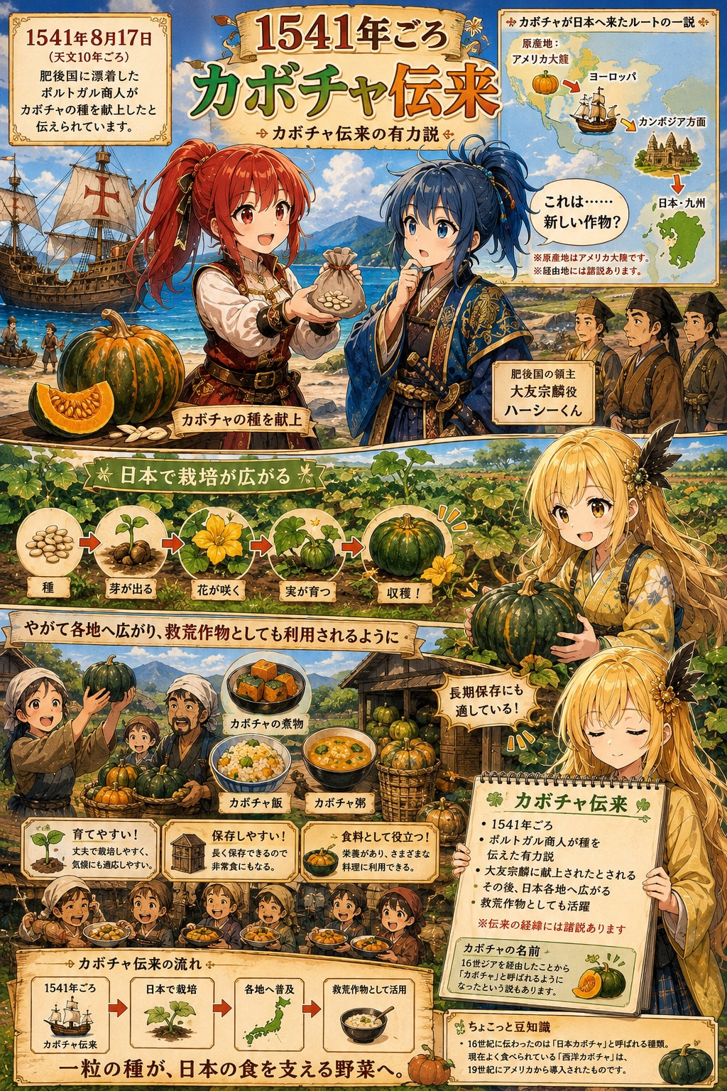 8月18日はカボチャが日本に伝来した日 | の人気AIイラスト・グラビア