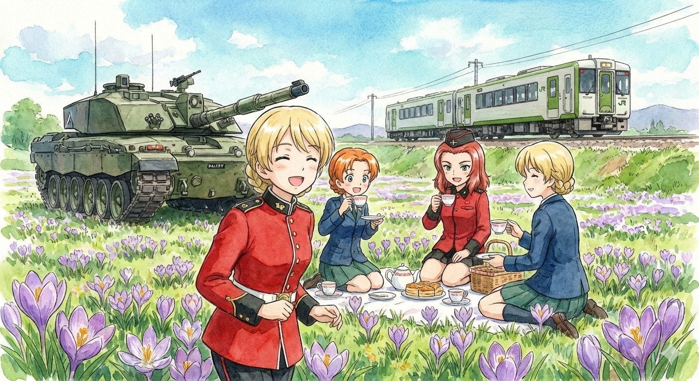 戦車がある風景（お茶会） | の人気AIイラスト・グラビア