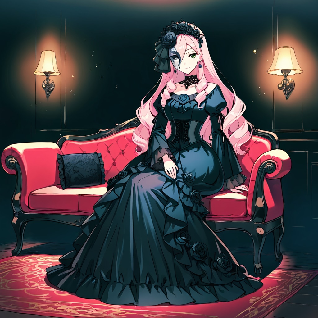 黒レースのハーフマスク | の人気AIイラスト・グラビア