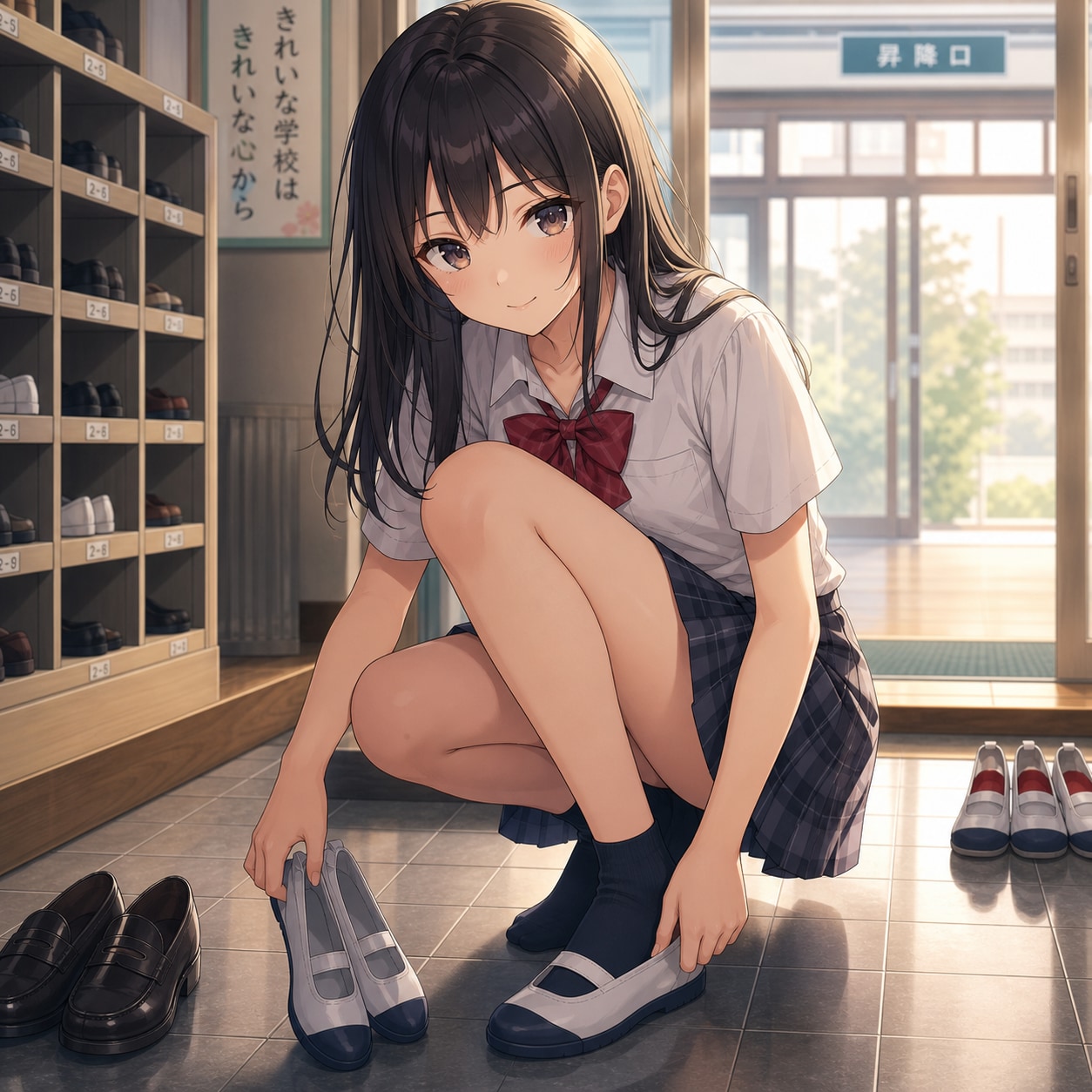 靴箱の少女 | の人気AIイラスト・グラビア