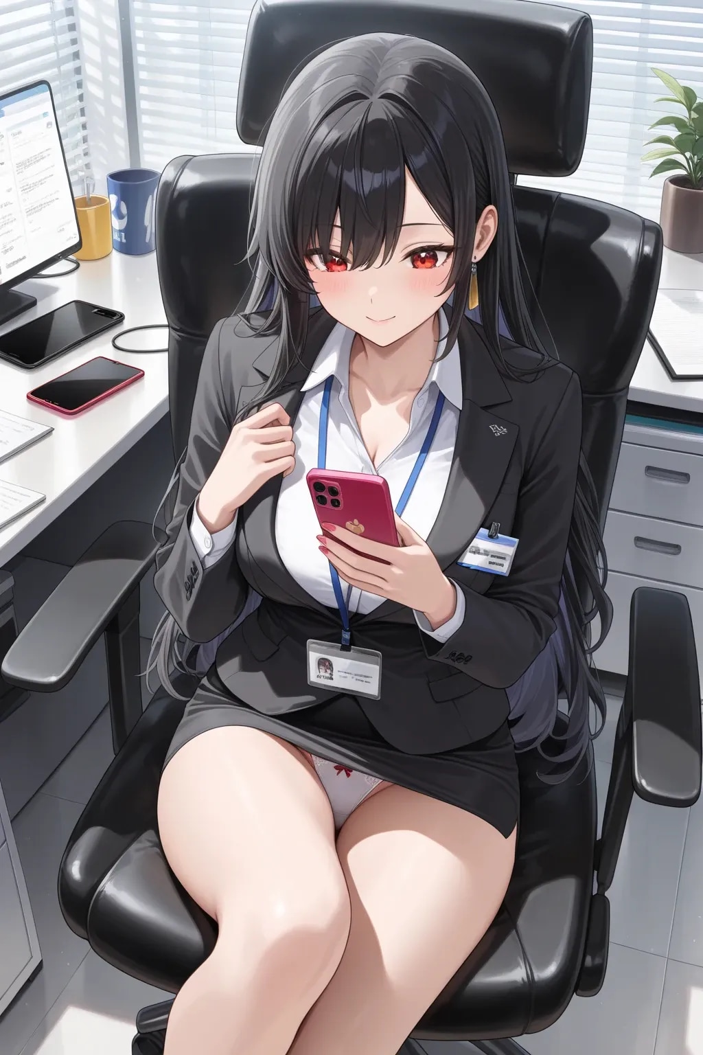 いいね17000超えをスマホでチェックするOLたち