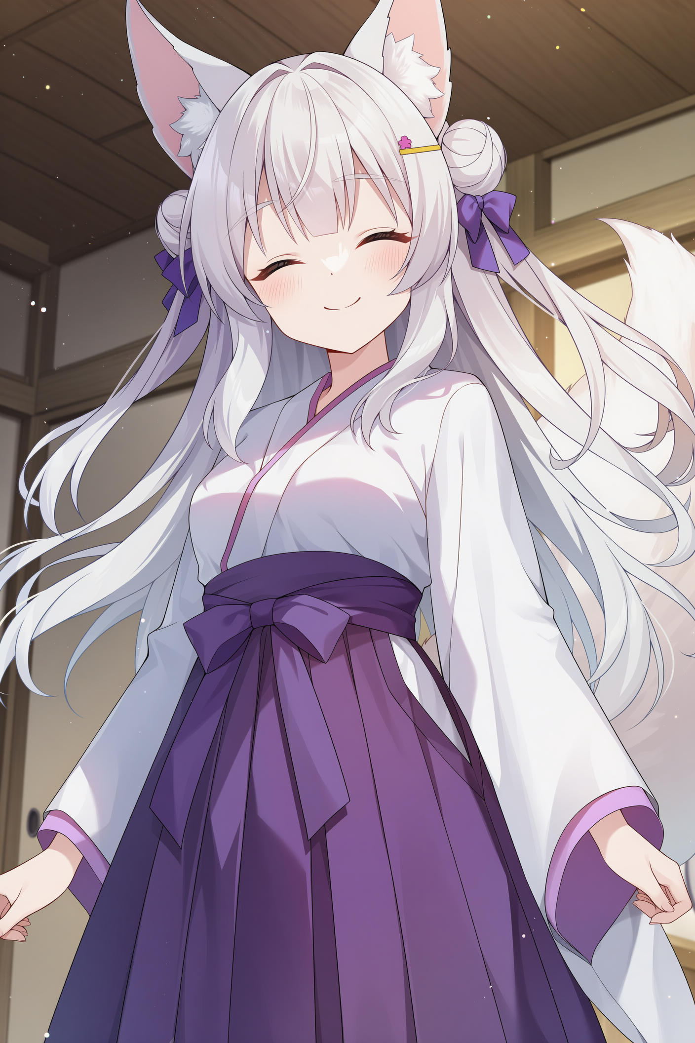 微笑み巫女のケモミミさん | の人気AIイラスト・グラビア