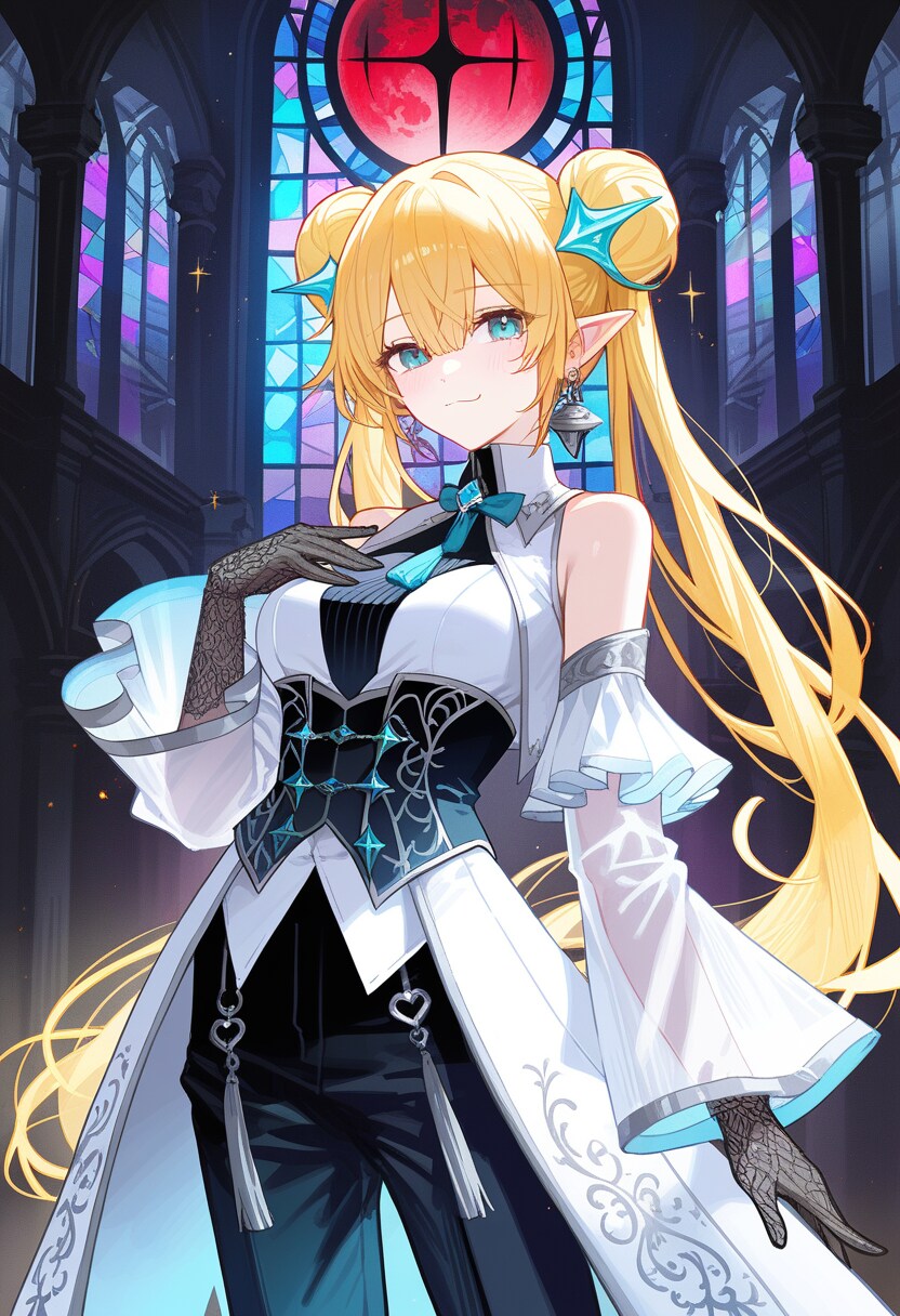 黒グローブの美少女