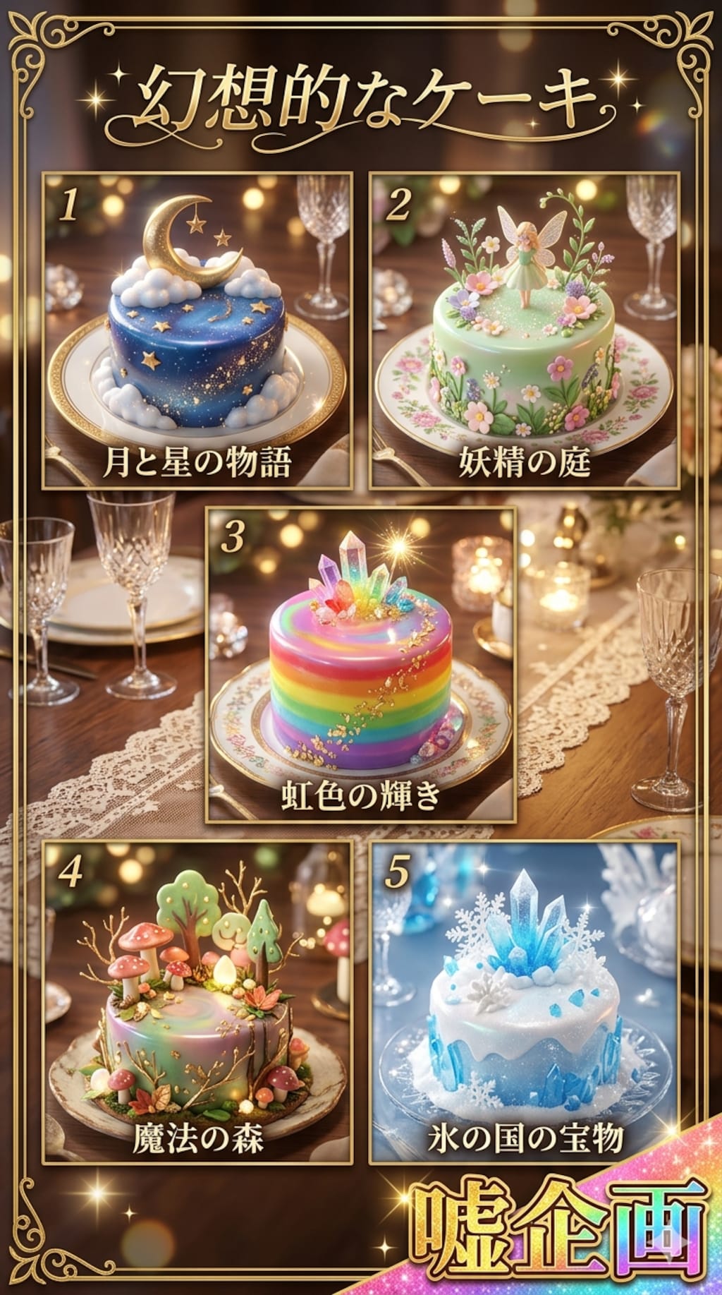 幻想的なケーキ