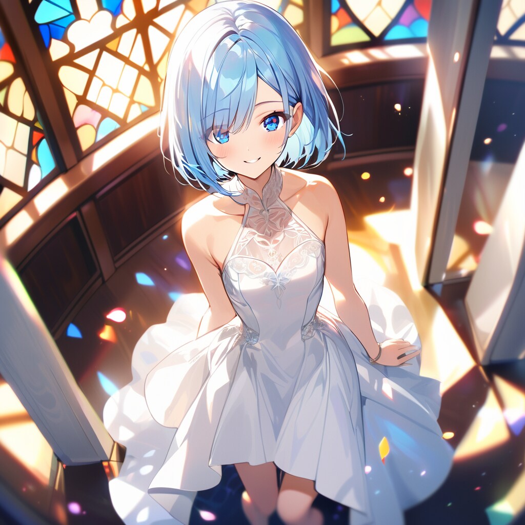 青髪ボブ結婚式