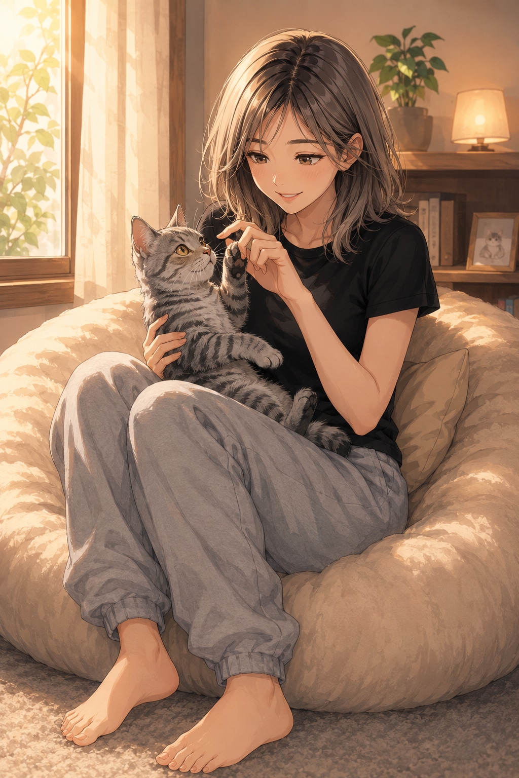 にゃんことの時間（クールちゃん、ぱち）